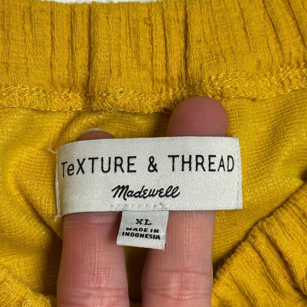 Madewell Texture & Thread Off-the-Shoulder Top Golden Yellow Women’s Size XL - Picture 4 of 11